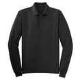 thumbnail image 5 of Yellow Rooster Men's Silk Touch Long Sleeve Polo T-Shirts Black XS, 5 of 6