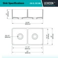 thumbnail image 5 of 33 x 18 Inch Crestwood Farmhouse Sink, White Fireclay Kitchen Sink, Double Bowl Apron Front, Plain Farm Sink, 5 of 9