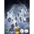 thumbnail image 3 of Guirnalda de luces LED de 3 m, 5 m y 10 m con forma de globo, bolas de metal plateadas marroquíes, alimentadas por USB, para decoración de bodas, Navidad y habitaciones al aire libre, 3 of 5