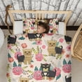 thumbnail image 3 of Yorkie Dog and Flower Duvet Cover and Pillowcase Set for Single Bedding, Bedroom Accessories for Kids Teens, 3 of 5