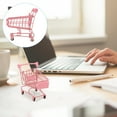 thumbnail image 3 of 1PC Mini Shopping Cart Trolly Desktop Storage Basket Holder Photo Props - Size S (Wheel Color Random), 3 of 5