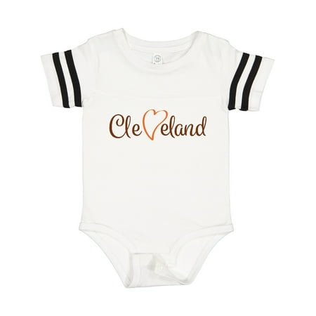 

Inktastic Cleveland Heart Cursive Orange Gift Baby Boy or Baby Girl Bodysuit