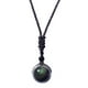 thumbnail image 1 of Collar con colgante de obsidiana natural y cadena trenzada. 14 mm 16 mm, 1 of 9
