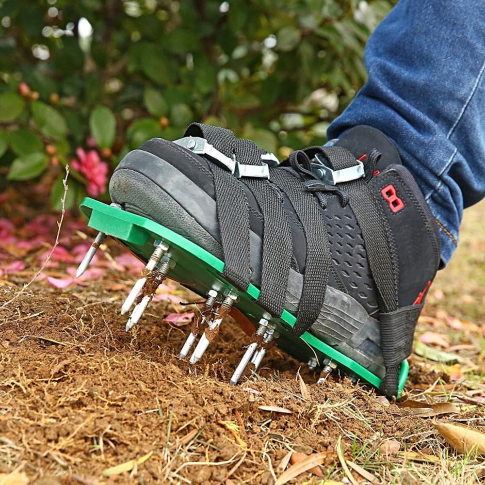 Ohuhu Lawn Airator Shoes Gardening Tool to Loosen The Soil & Promote Root Growth 