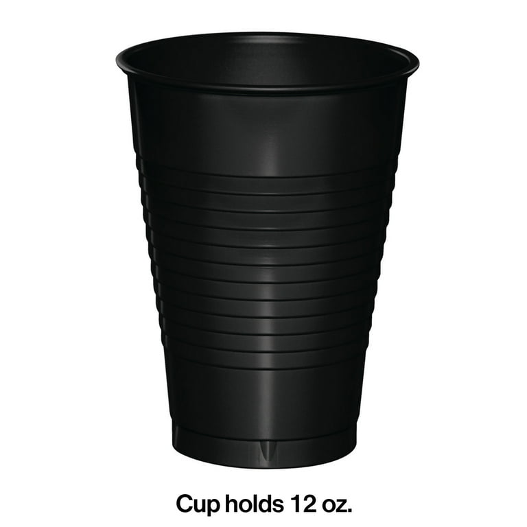 Black Plastic Cups - 20 Ct., Party, Party Supplies, 20 Pieces