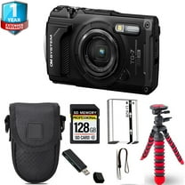 Olympus OM SYSTEM Tough TG-7 Digital Camera (Black) Spider Tripod Case 1 Yr Warranty (International Version)
