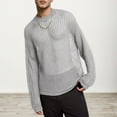 thumbnail image 2 of Men's Breathable Mesh Long Sleeve T Shirt Loose Fit Drop Shoulder Casual Knit Top For Daily Wear Home Outing Party Comfortable Sun Shirt Mens Summer Lightweight Pullover Tee Shirts, 2 of 5