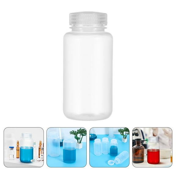 Raindrops 8pcs Laboratory Sample Bottle Wide Mouth Lab Reagent Bottle Sealed Leakproof Lab Bottle Plastic Bottle With Lid For Water Samples