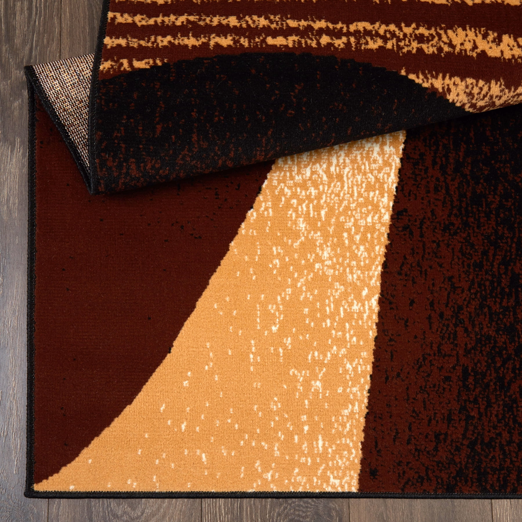 Home Dynamix Premium Indus Contemporary Geometric Runner Area Rug, Black/Brown, 1'9"x7'2"