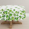 thumbnail image 3 of St. Patrick''s Day Tablecloth 60×60 Inch Round, Watercolor Shamrock Washable Table Cover for Party Picnic Dinner Decor, 3 of 6