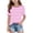 Hot Pink, variant on SROBPTY Kids Girls 4-15 Years Short Sleeve Round Neck Striped Print Puff Sleeve Ruffle Casual Tshirt Top Hot Pink, 14-15 Years