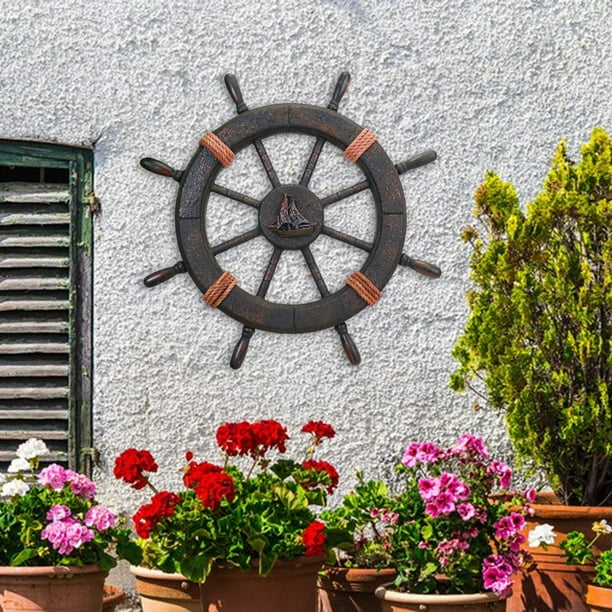 Rongfmy Nautical Ship Steering Wheel Decoration Boat Steering