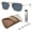 Polished Rose Gold Frame | Blue Lens, variant on RBR0102S CARAVAN REVERSE Square Shaped Non-Polarized Sunglasses for Men & Women - Includes Official RAYBAN Eyewear Kit - Ideal Formal & Casual Wear Sunglasses - Brown Lens