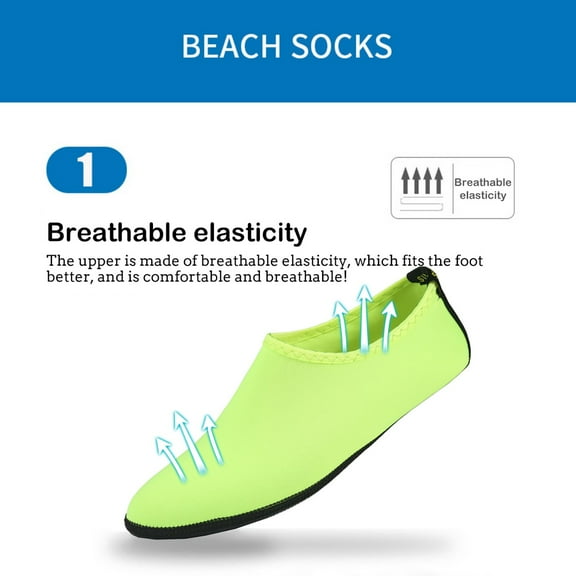VLOOCKLW Water Socks Speed Dry Anti-skid Aqua Socks for Yoga, Swimming, Beach & Surf, Breathable Lightweight Sports Footwear for Men Women