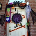 thumbnail image 4 of Halloween Decor Front Door Wreath Garland Hanging Decor Pumpkin Witch Legs Party, 4 of 5