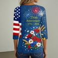 thumbnail image 6 of Women's 250th Anniversary USA Shirt Patriotic American Flag Print V-Neck Button 3/4 Sleeve T-Shirt, 6 of 6