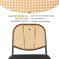 thumbnail image 2 of Rattan Dining Chairs Set of 4 [3.15" Thick Comfy Cushion] Modern Boucle Upholstered Kitchen Dining Room Chairs Dining Chairs with Metal Legs Makeup Vanity Chair, Black, 2 of 8