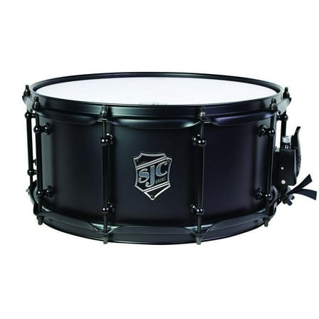 SJC Drums Alpha Black Steel Snare  6.5"x14" - Flat Black Steel Shell