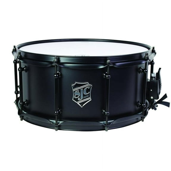 SJC Drums Alpha Black Steel Snare  6.5"x14" - Flat Black Steel Shell