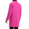 thumbnail image 3 of INSPIRE CHIC Men's Coat Notched Lapel Single Breasted Mid-Weight Long Sleeve Coat 2XL Rose Red, 3 of 7