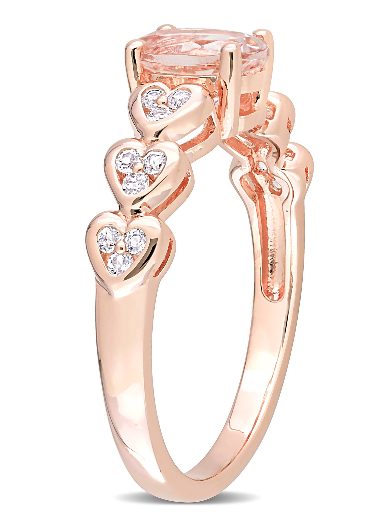 Everly Women's Morganite and Topaz Rose Gold Plated Ring