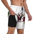 thumbnail image 3 of Goofa Vintage Buffalo Plaid Christmas Camper Printed Men's Swim Trunks Board Shorts Quick Dry Mens Swimming Trunks with Compression Liner,Breathable Fit Hawaii Beach Shorts-, 3 of 9