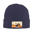 thumbnail image 2 of ZICANCN Thanksgiving Turkey Autumn Knit Beanie Hat, Winter Cap Soft Warm Classic Hats for Men Women, Navy Blue, 2 of 8
