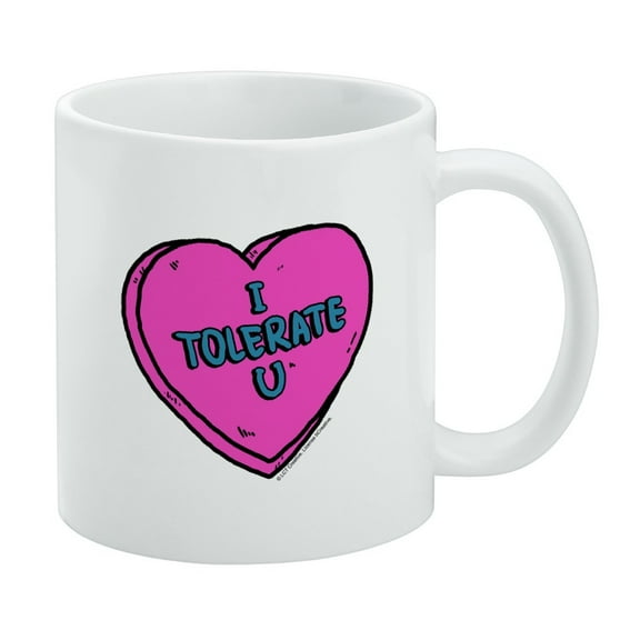 I Tolerate U Love You Funny Humor White Mug