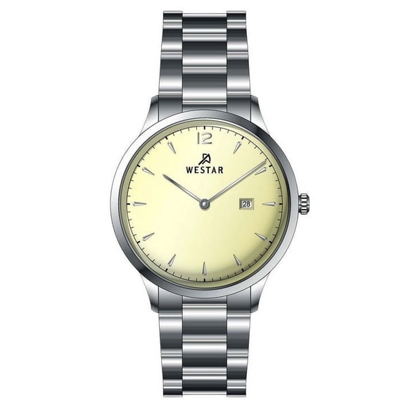 Westar Profile Stainless Steel Light Champagne Dial Quartz 50218STN102 Men's Watch