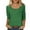 Green, variant on Fmbrln Womens Summer 3/4 Sleeve Tops Fashion Crew Neck Casual Loose Solid Color T-Shirts Vacation Beach Comfy Tees Blouse