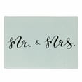 thumbnail image 1 of Engagement Party Cutting Board, Simplistic Mr and Mrs Text Caligraphic Fountain Pen Writing Design, Decorative Tempered Glass Cutting and Serving Board, Small Size, Black and White, by Ambesonne, 1 of 1