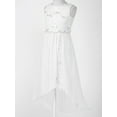 thumbnail image 5 of CHICTRY Girls Wedding Flower Girls Bridesmaid Dress with Rhinestone Belt Tea Length Chiffon Pageant Prom Gown Ivory 4, 5 of 7