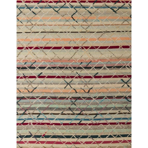 Ahgly Company Machine Washable Indoor Rectangle Abstract Light French Beige Brown Area Rugs, 7' x 10'