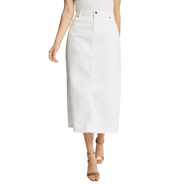 komme til syne melodrama pendul Jessica London Women's Plus Size True Fit Denim Skirt Skirt - Walmart.com