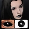 thumbnail image 3 of Pseieche-lentes de contacto grandes para Cosplay, lentes de ojos ciegos de Halloween, lentes negras completas, lentes blancas, ojo completo, 22MM, 1 par, 3 of 4