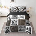 thumbnail image 3 of Erosebridal Happy Camping King Comforter Set 7 Piece,Rv Camper Bed In A Bag Adults Men,Camper Decor Bedding For Travel Trailers Bunk,Rustic Farmhouse Buffalo Plaid Bed Set Brown Grey, 3 of 5