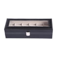 thumbnail image 3 of Caja de almacenamiento para relojes, vitrina para relojes de pulsera con 6 ranuras, de lujo, multifuncional, compacta y multifuncional, para mujer., 3 of 8