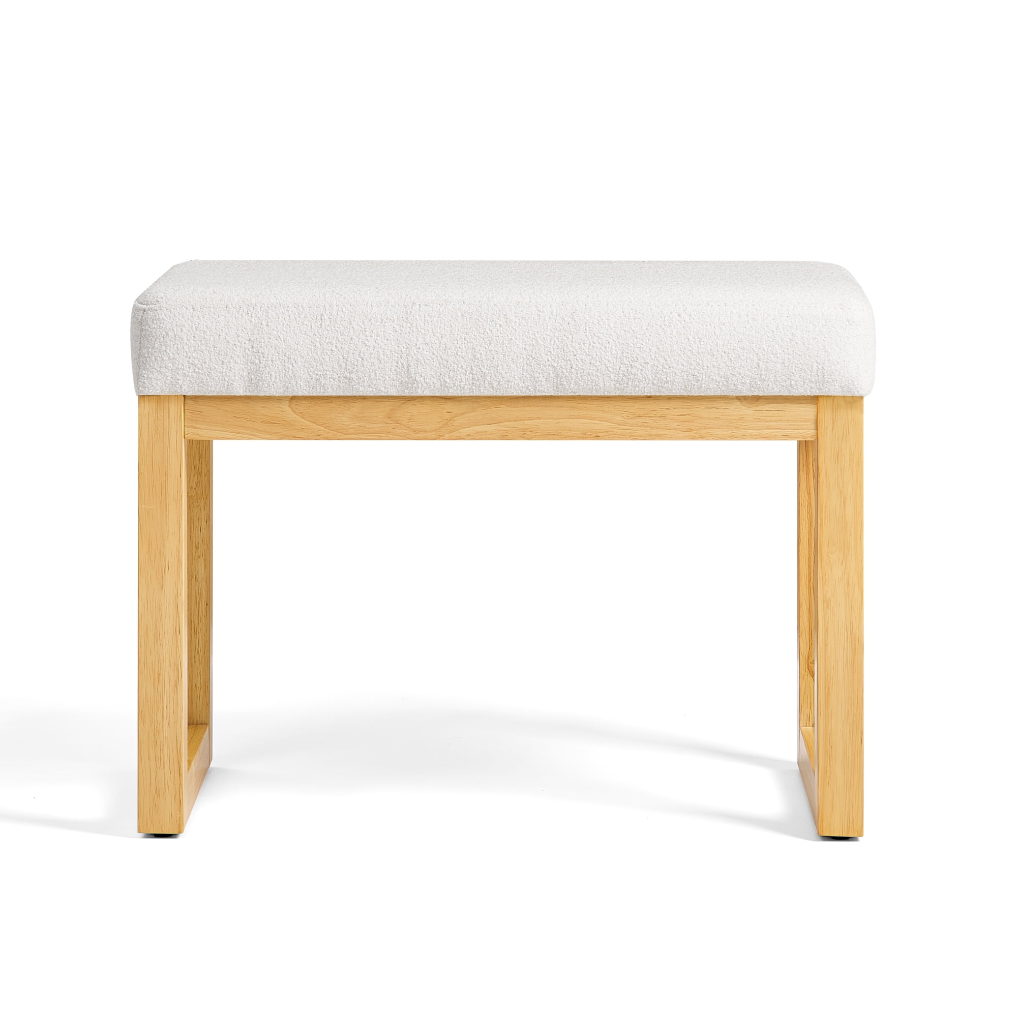 Bench, Entryway Bench, Shoe Storage Stool with Solid Wood Frame, Soft Loop Yarn Cushion and Modern Design, for Hallway Mudroom, Beige