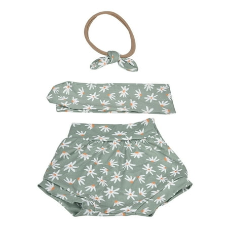 

Suspender Shorts Outfits Set Summer Cute Fabric Sleeveless For Daily Life For Holidays For Photography Green Bottom Flower Pattern 90cm / 35.4in