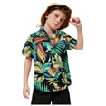 thumbnail image 3 of Hawaiian Shirts Boy Black Button Down Shirts for Boys Short Sleeve Shirt Cotton Dress Shirt T-Shirt Boys & Girls Shirts 3-4 Years, 3 of 5
