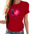 thumbnail image 4 of VKOYWKM Love Heart T-Shirt for Women Valentine's Shirts Cute Love Heart Print Top Valentine Gift T Shirts Short Sleeve Casual Crew Neck Holiday Tshirts, 4 of 5