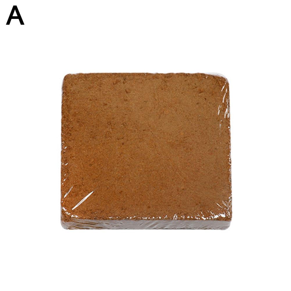 Coir Fiber Soil Brick, 3.93x3.93x0.39 in, Promotes Healthy Plant Growth with Superior Water Retention, Ideal for Indoor Pots and Outdoor Garden Beds