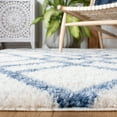 thumbnail image 4 of SAFAVIEH Berber Kyle Geometric Shag Area Rug, Ivory/Blue, 3'3" x 5'3", 4 of 11