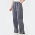 thumbnail image 3 of Plebaso Girls Boys Straight Leg Sweatpants High Elastic Waist Trousers Open Bottom Cotton Pants with Pockets, 3 of 5