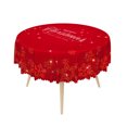 thumbnail image 5 of Duangreer Christmas Round Tablecloth, Red Shiny Snowflake Print Waterproof Wrinkle Resistant, Table Cover for Family Party, Dining, Indoor and Outdoor, 70''Round, 5 of 6
