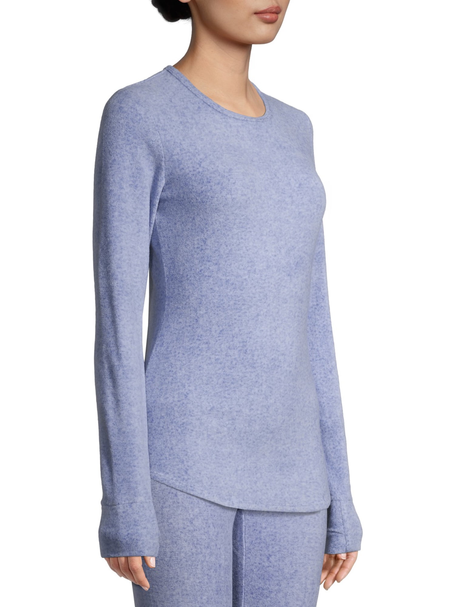 ClimateRight by Cuddl Duds Women's Warm Stretch Fleece Long Sleeve Crew Neck Thermal Base Layer Top, Sizes XS to 4X