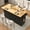 Black-67", variant on ANPOO Rolling Kitchen Island with Drop Leaf, Tilt Out Kitchen Trash Cabinet 10 Gallon Storage, Kitchen Cart Island with Rubber wood Top, Spice Rack and Drawers(White)