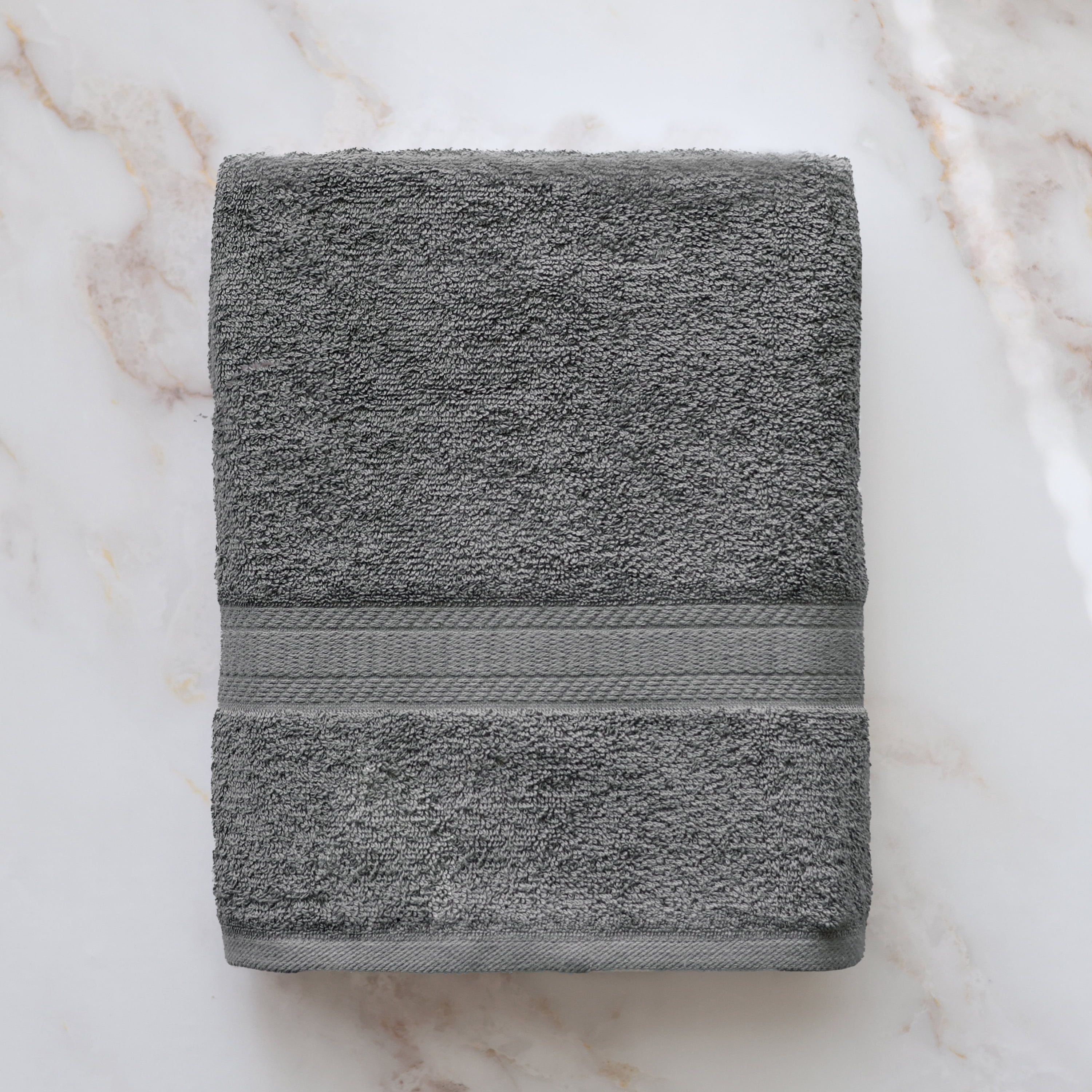 Mainstays Basic Bath Towel, Grey, 27x52