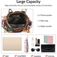 thumbnail image 5 of Women's Random Colorful Splicing Genuine Leather Handbag Designer Hand Woven Satchel Multicolor Shoulder Totes Crossbody Bag, 5 of 7