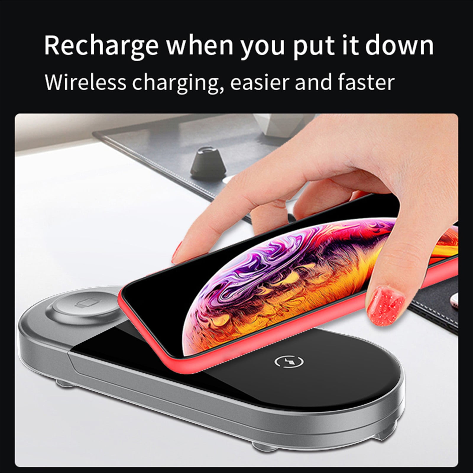 Foldable 3-in-1 Charger, 15W Portable Vertical Watch Wireless Charger, Small Mobile Phone Charging Stand